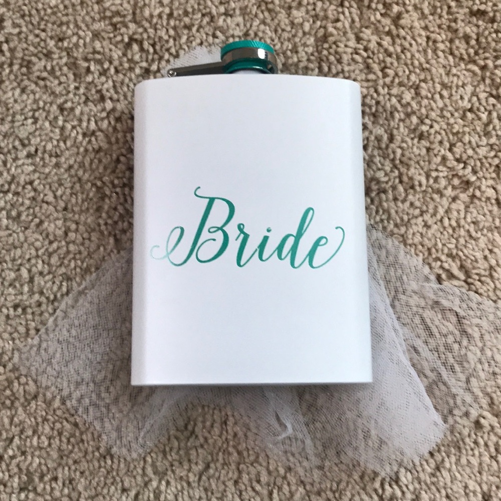 Charming Charlie Teal Bride Flask
